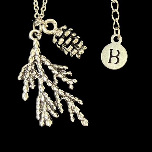 Pinecone Juniper Bough Pendant Necklace - Picture 3 of 4